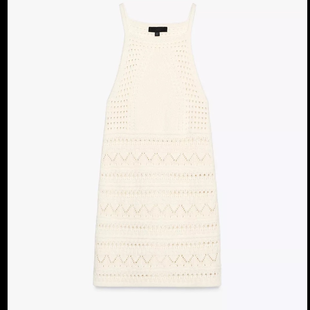 Zara halter crochet knit dress,ecru - Picture 6 of 11